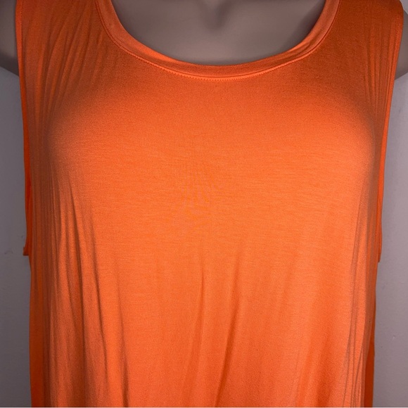 4x Ava And Viv Vibrant Orange Sleeveless Dress Stretch Knee Length Soft Fabric - Picture 8 of 14